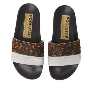 Golden Goose Leopard Poolstar Calf Hair Slide